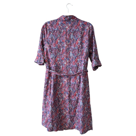 Lord & Taylor Liberty Art Floral Button Up Shirt Dress Size 12 Colorful Cotton - Picture 3 of 10